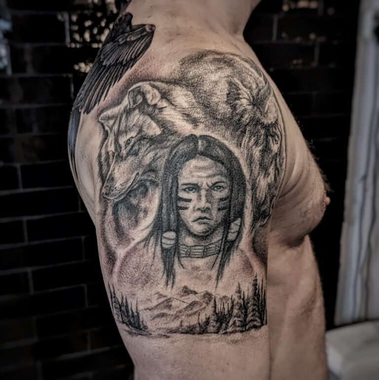 Inheemse Amerikaanse Jan Leidelmeyer Tattoo