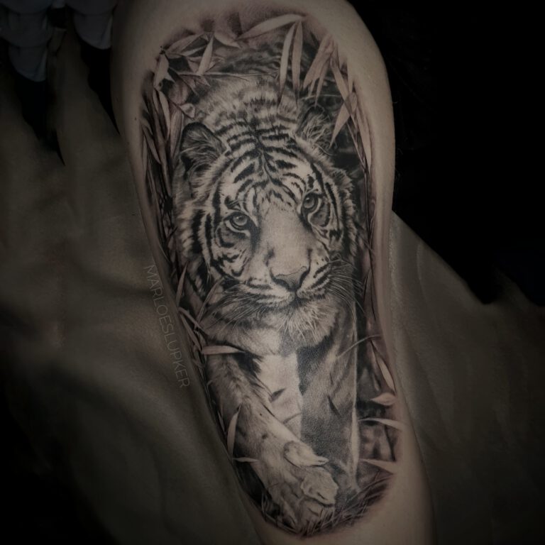 Tijger Tattoo door Marloes Lupker