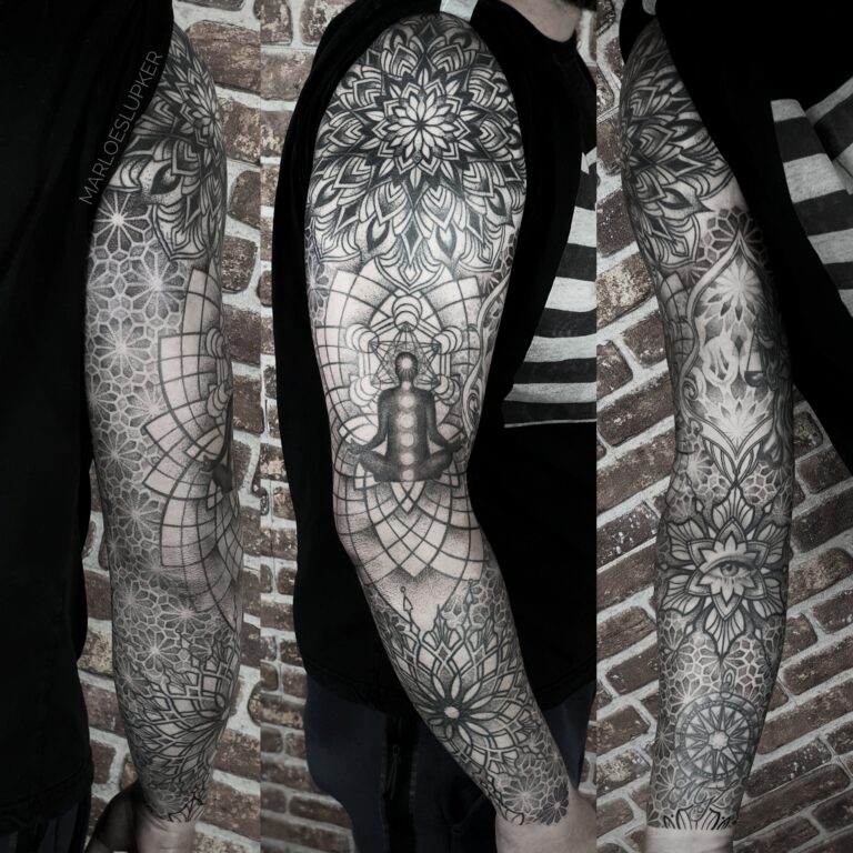 Geometrische Tattoo Mouw van Marloes Lupker