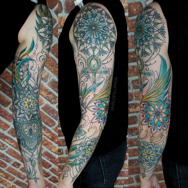 Ornamental Mandala Color Tattoo Sleeve door Marloes Lupker