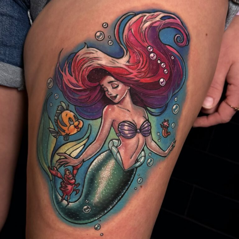 Ariel the little mermaid tattoo by Marloes Lupker