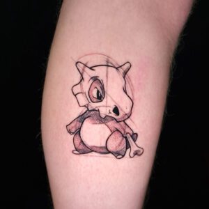 Cubone Pokémon Tattoo by Samalandra