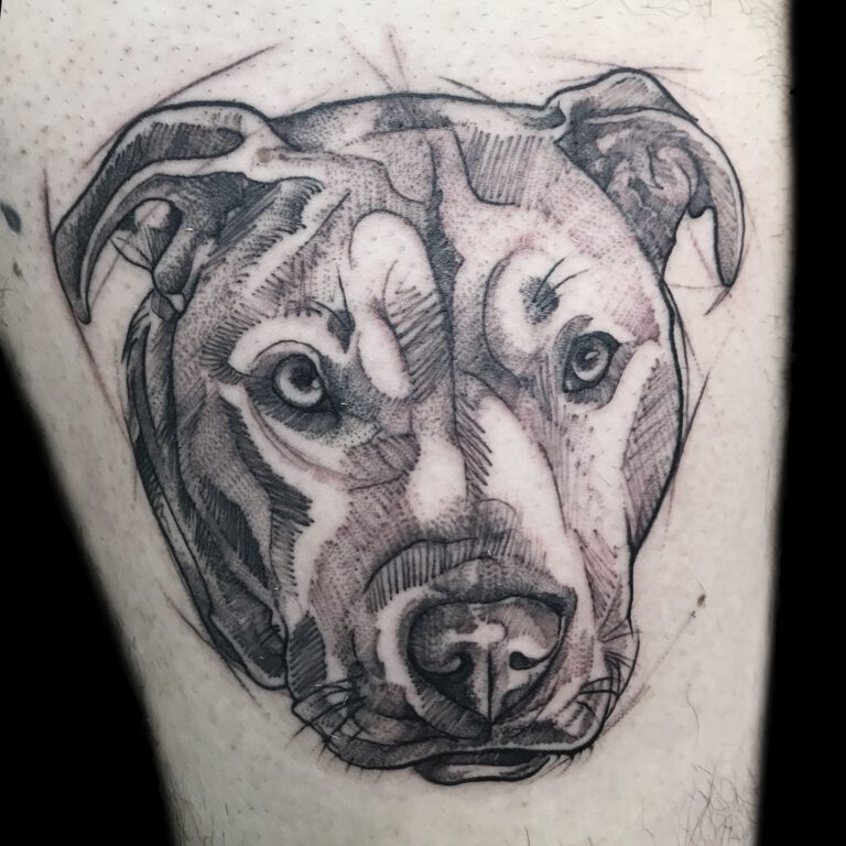 sketchy dog tattoo by Samalandra