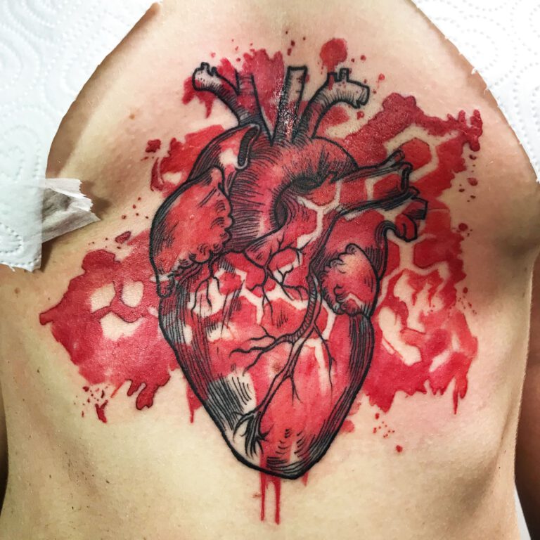 sketchy heart tattoo