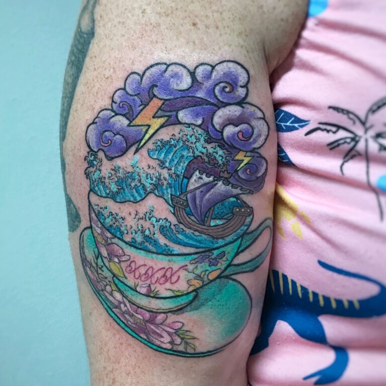 Storm in a Teacup tattoo by Samalandra Ruth Balfour
