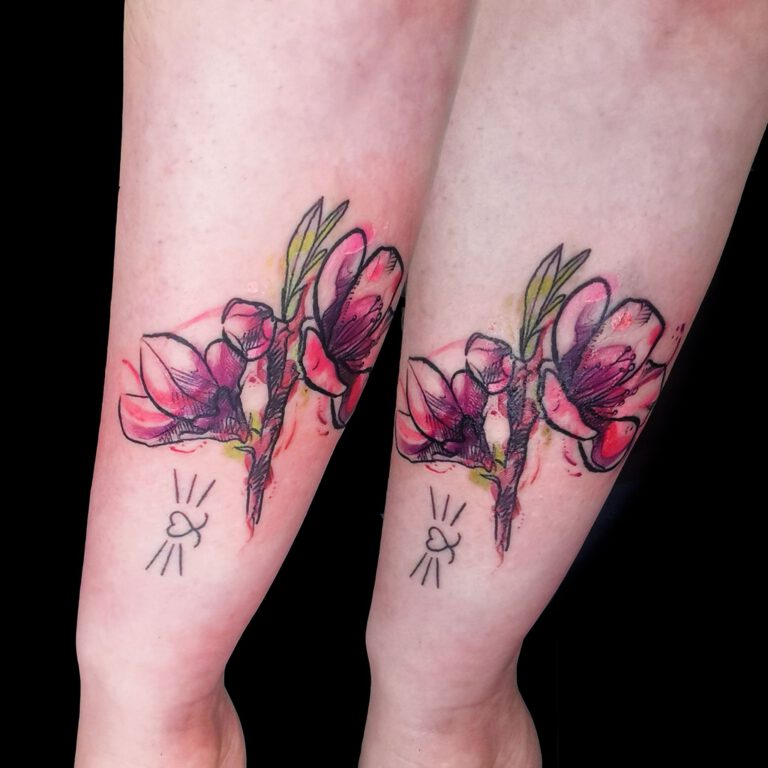 watercolor magnolia tattoo by Samalandra