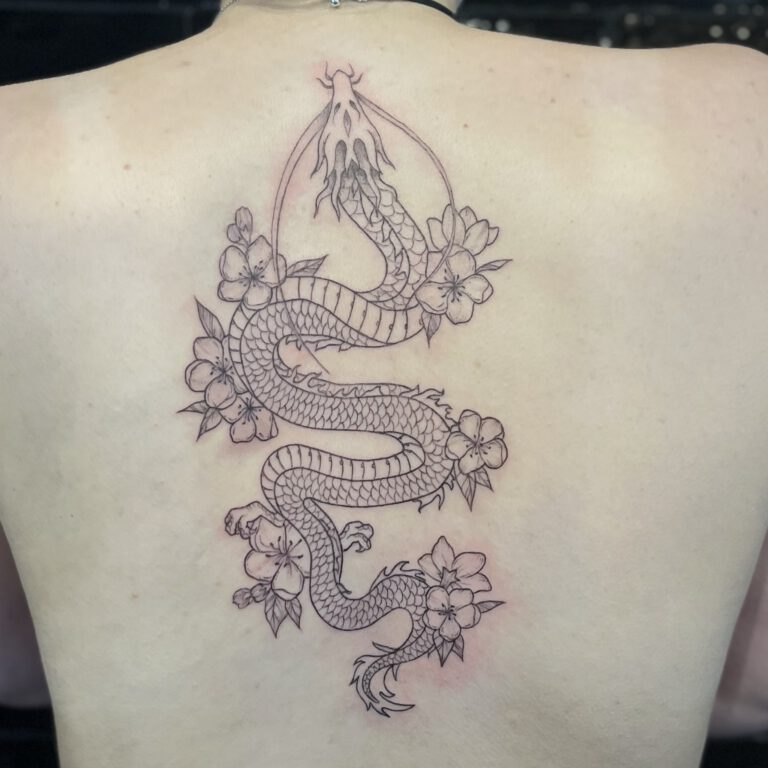 fineline dragon tattoo by cleo vlaming