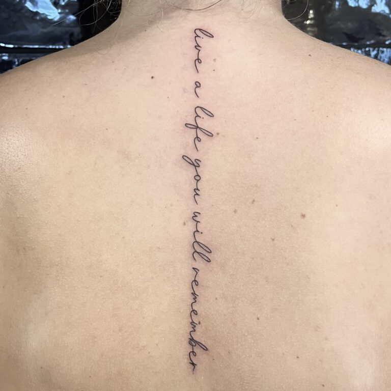 fineline handwritten text tattoo by cleo vlaming