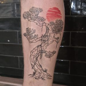Japanese Juniper berry tree tattoo by Kjell Ziesemer