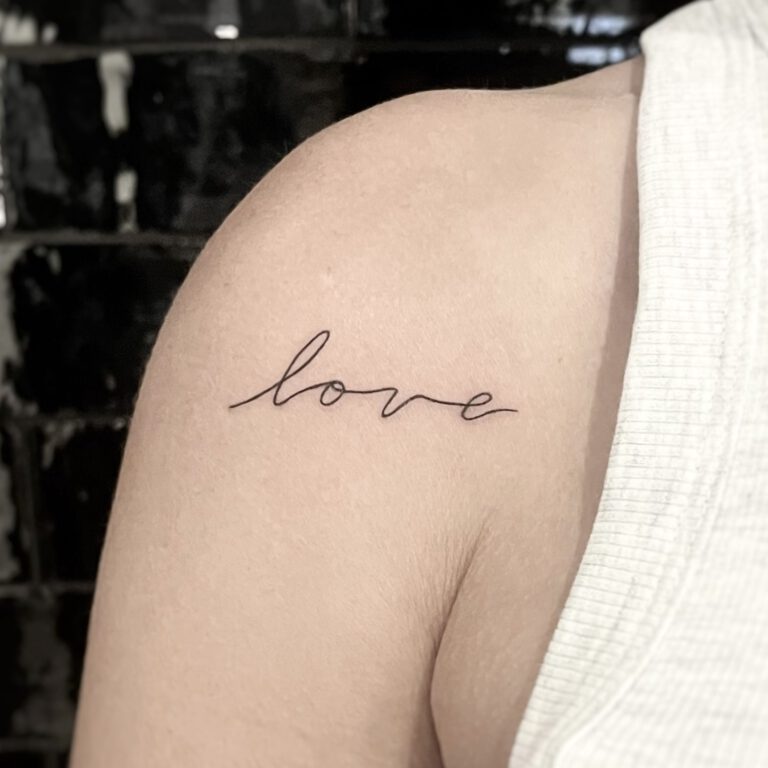 love text tattoo by cleo vlaming