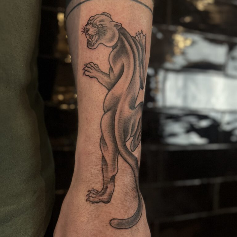 black panther tattoo by cleo vlaming