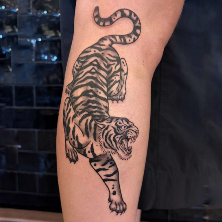 traditional tiger tattoo by Cleo Vlaming